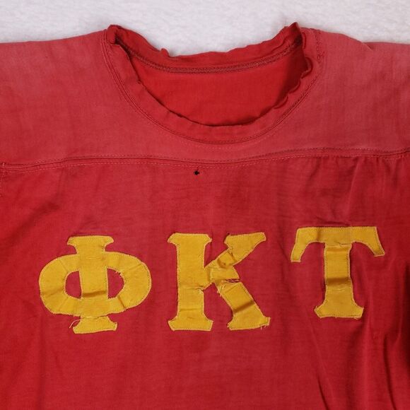 Vintage Russell Southern Football Jersey Red Gold Greek‎ Lettering #26 Rare - Picture 2 of 12